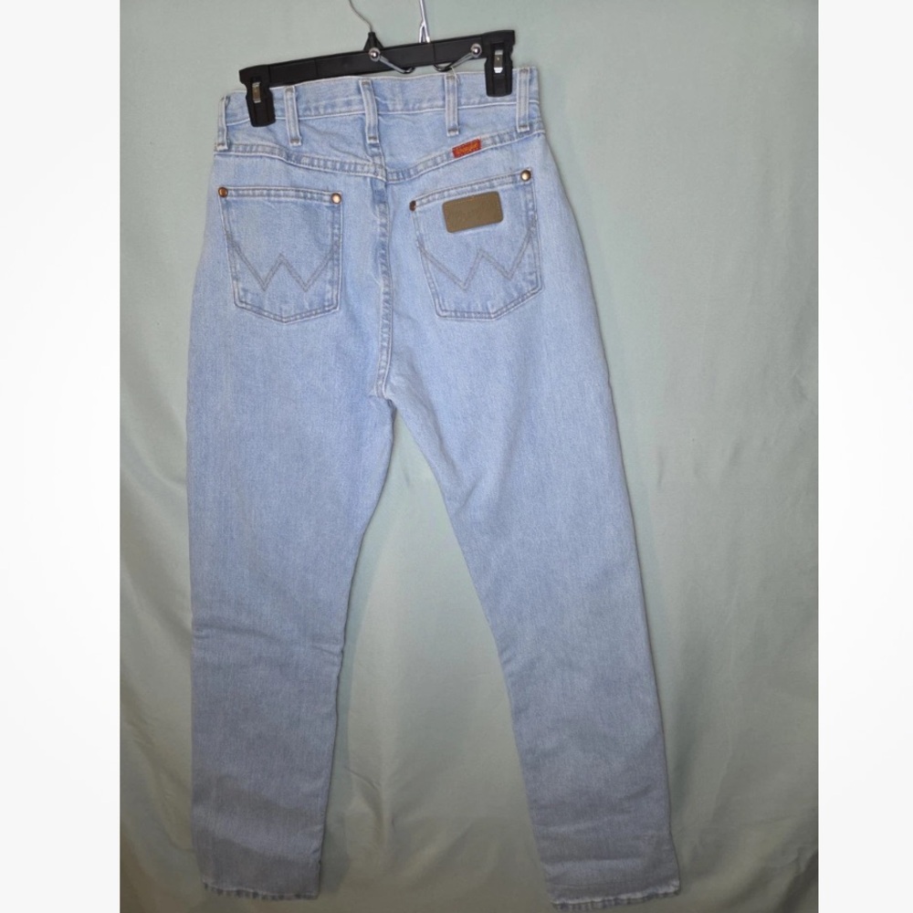 WRANGLER Women's Slim Fit Cowboy Cut Jeans Sz 5 (26x34) Light Wash Cotton denim